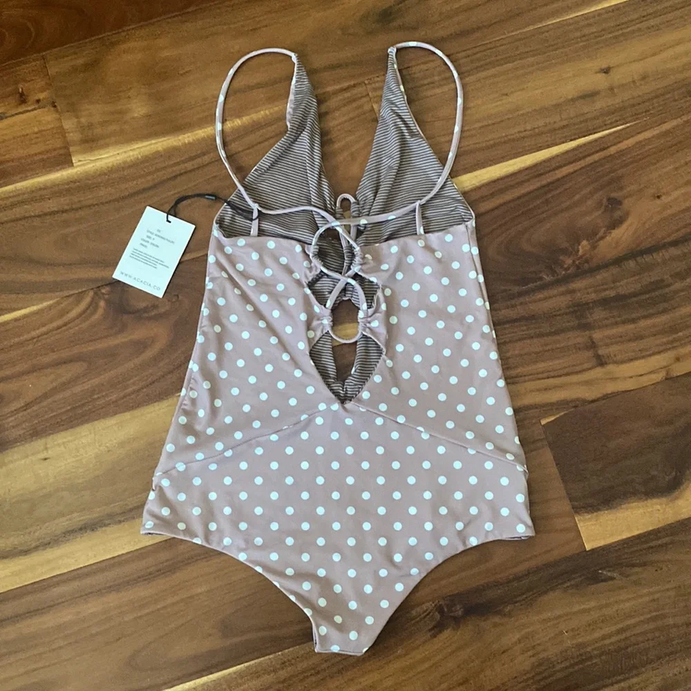 Acacia Swimwear Shiloh Kokomo Dot full piece P RARE! - Picture 3 of 5